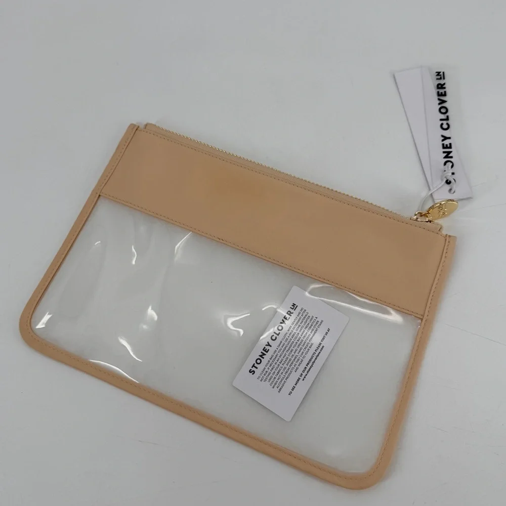 Stoney Clover Lane Plane Clear Flat Pouch Sand Travel Organizer NEW - Picture 2 of 3